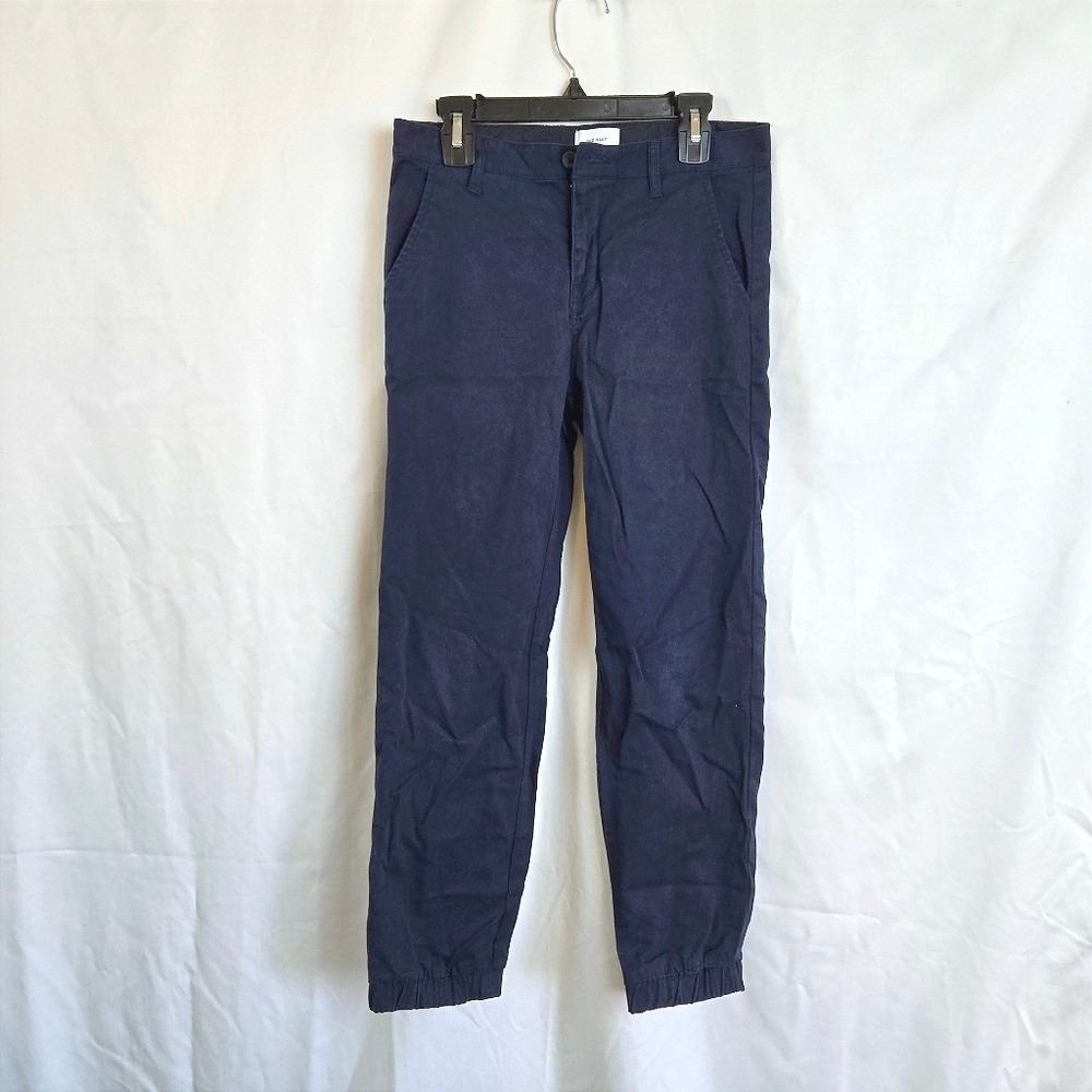 Old Navy Boys Navy Blue Elasticized Cuff Adjustable Waist Casual School Pants 10